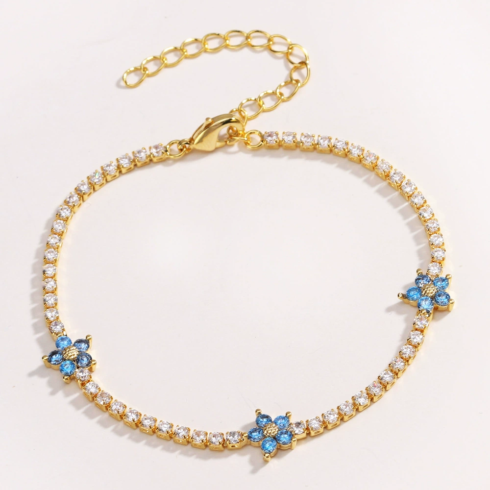 “Bloom for You” – Petite Floral CZ Bracelet