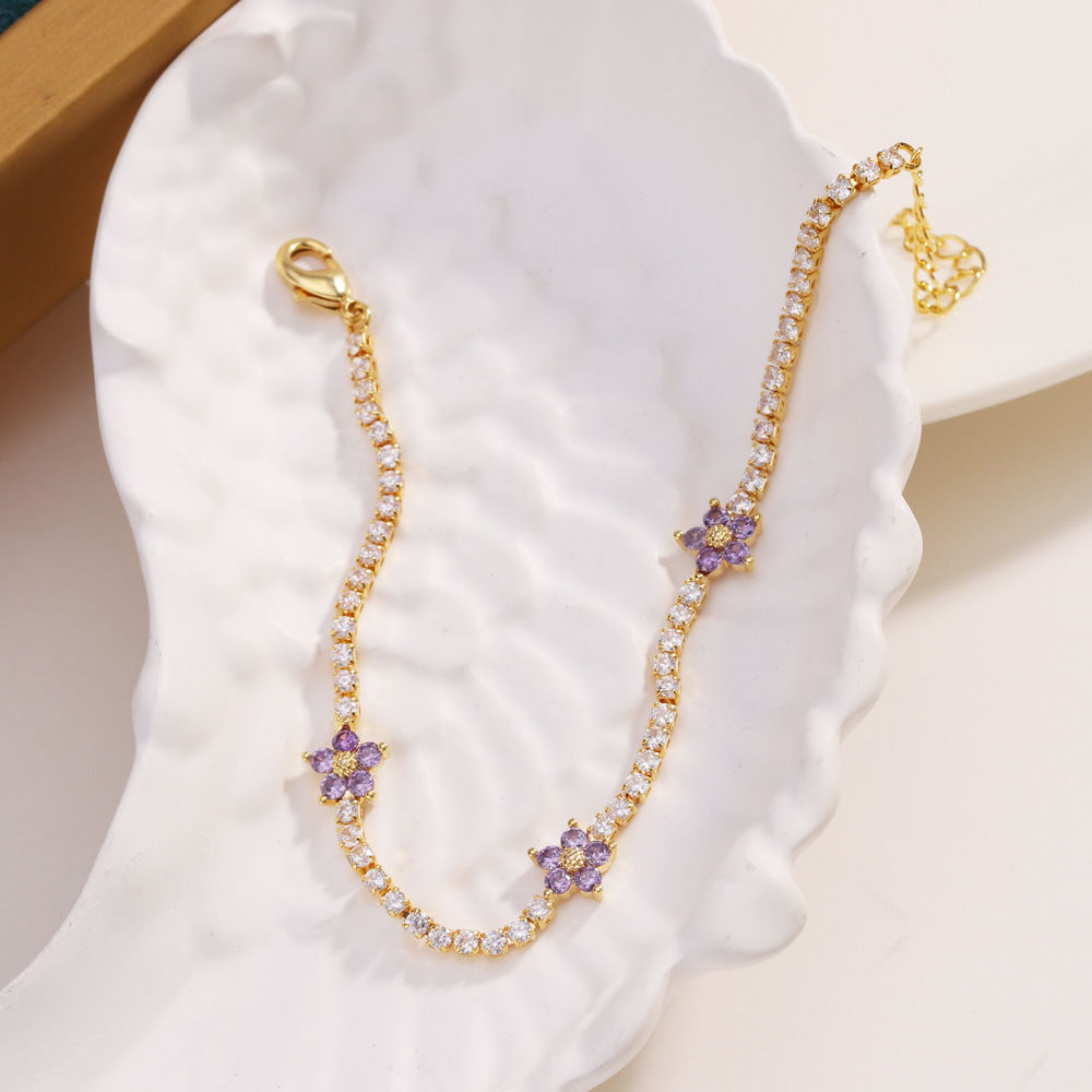 “Bloom for You” – Petite Floral CZ Bracelet