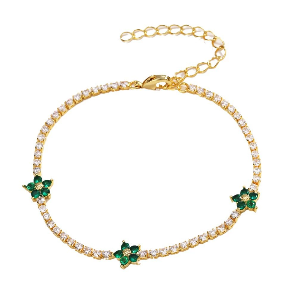 “Bloom for You” – Petite Floral CZ Bracelet