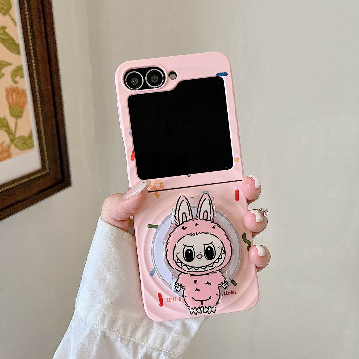 LabuLabuMag Cute Cartoon Magnetic Stand Case for Z Flip