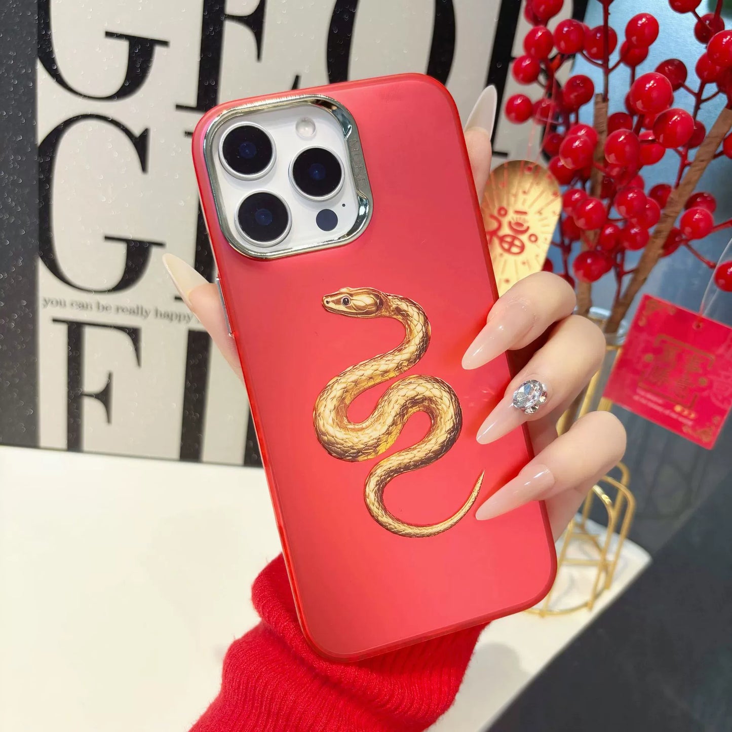 Cute Snake Electroplating Mobile Phone Case Suitable for iPhone