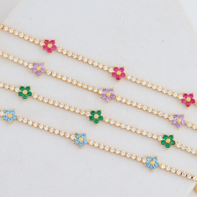 “Bloom for You” – Petite Floral CZ Bracelet