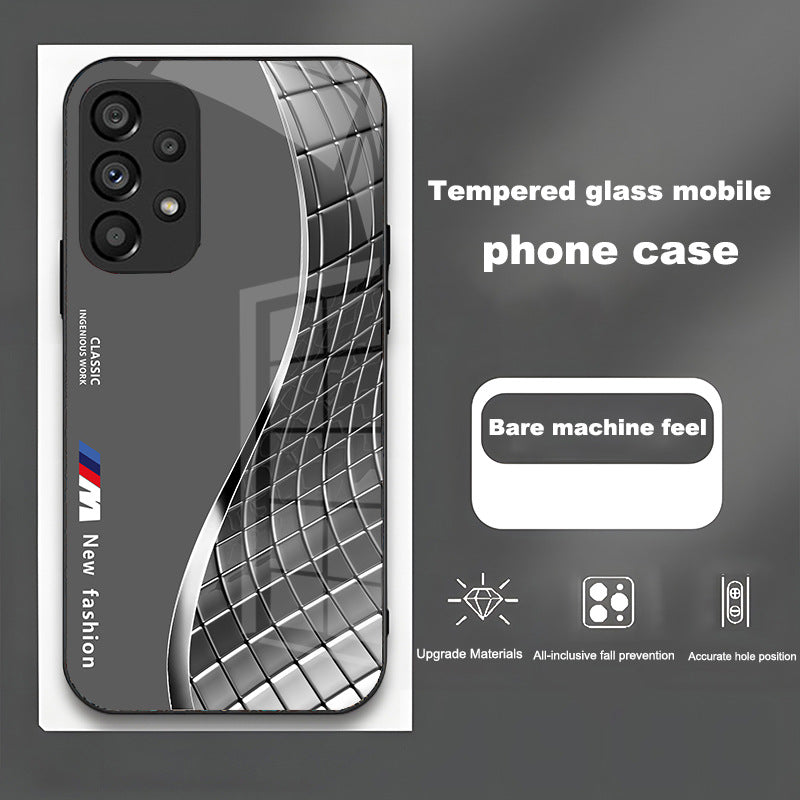 Grid BMW fashion glass advanced anti-fall suitable for Samsung