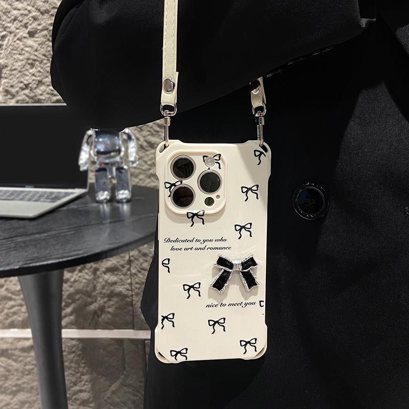 Hot ins bow phone case four corner lanyard phone case