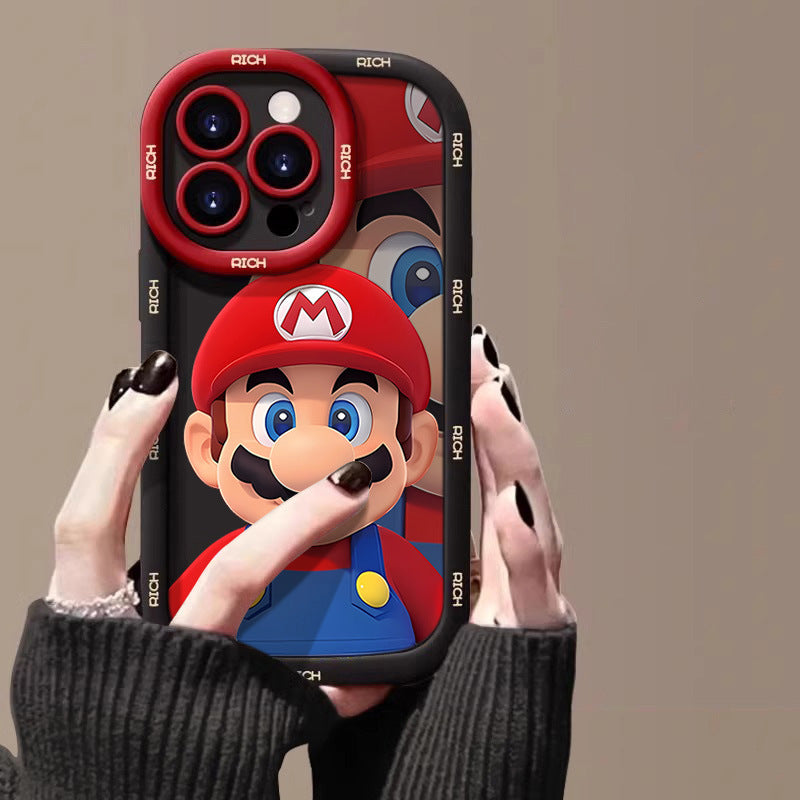 Frosted silicone cartoon Mario soft shell round lens