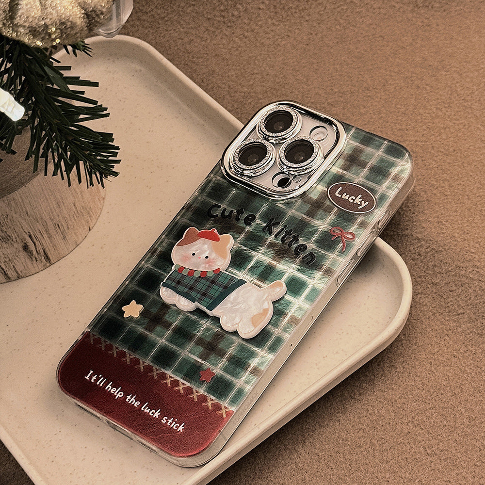 Christmas 3D Animal Cartoon Plaid Phone Case