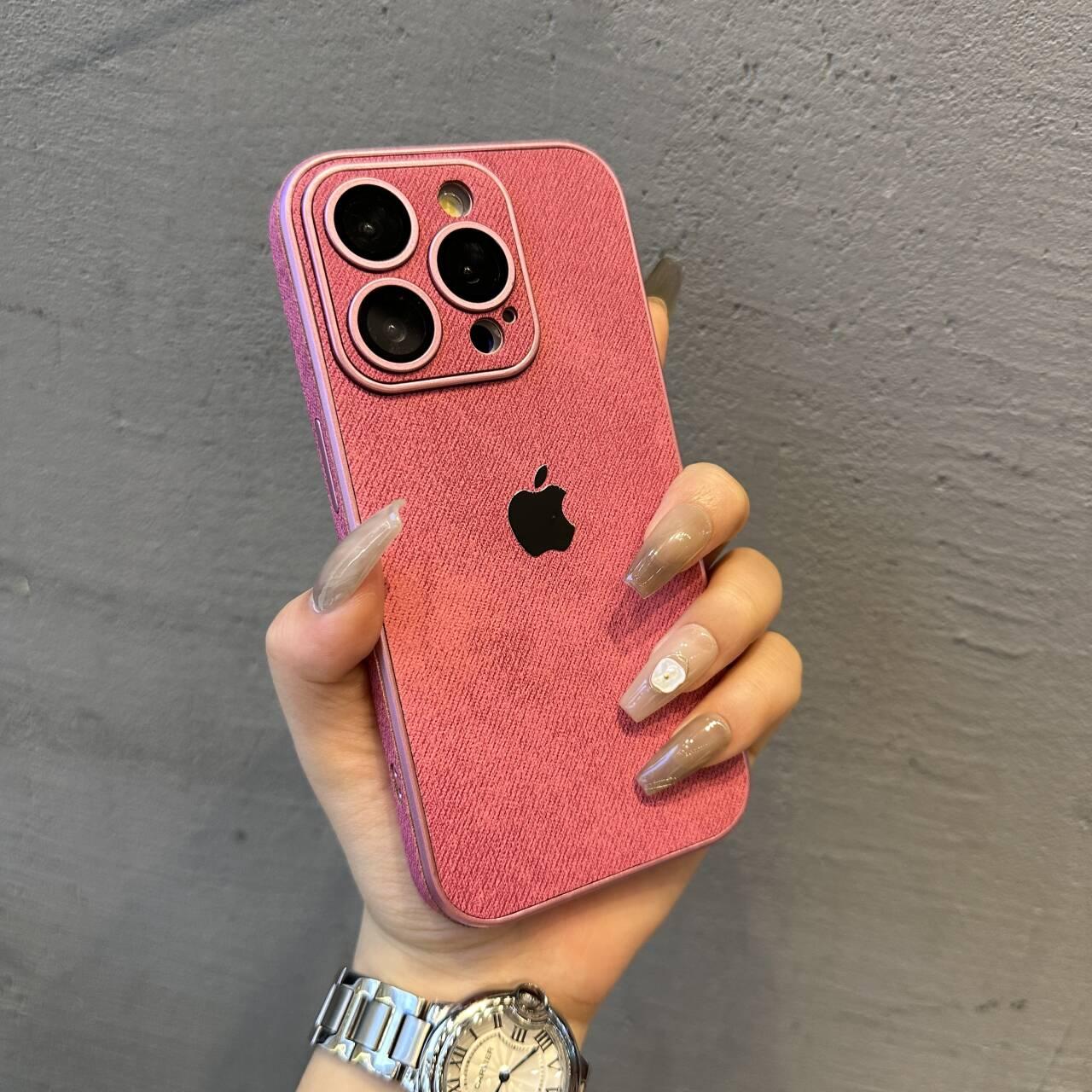 Premium denim pattern lens film all-inclusive anti-fingerprint mobile phone case