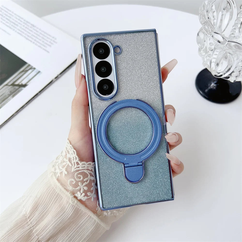 Luxury Gradient Glitter Case for Galaxy Z Fold Series – Magnetic Stand