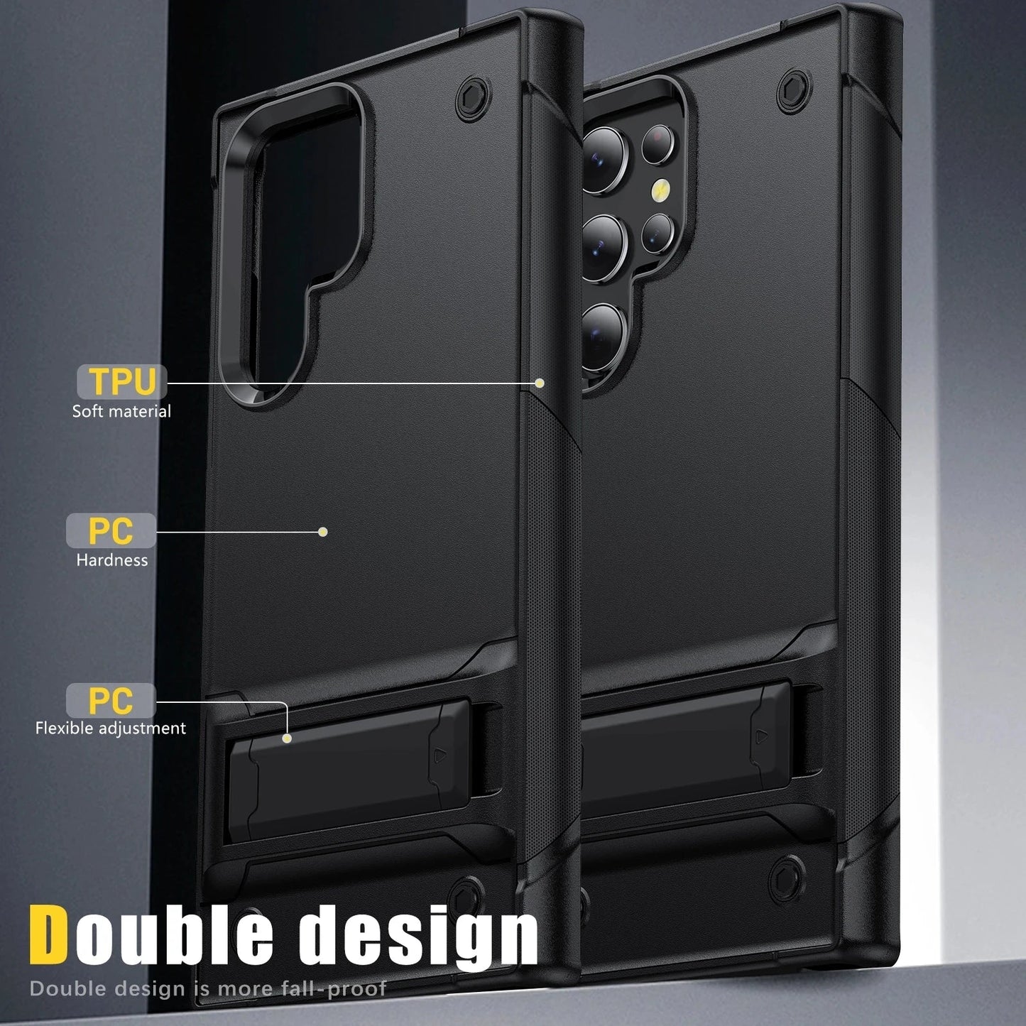 Heavy Duty Armor Shockproof Kickstand Case For Samsung