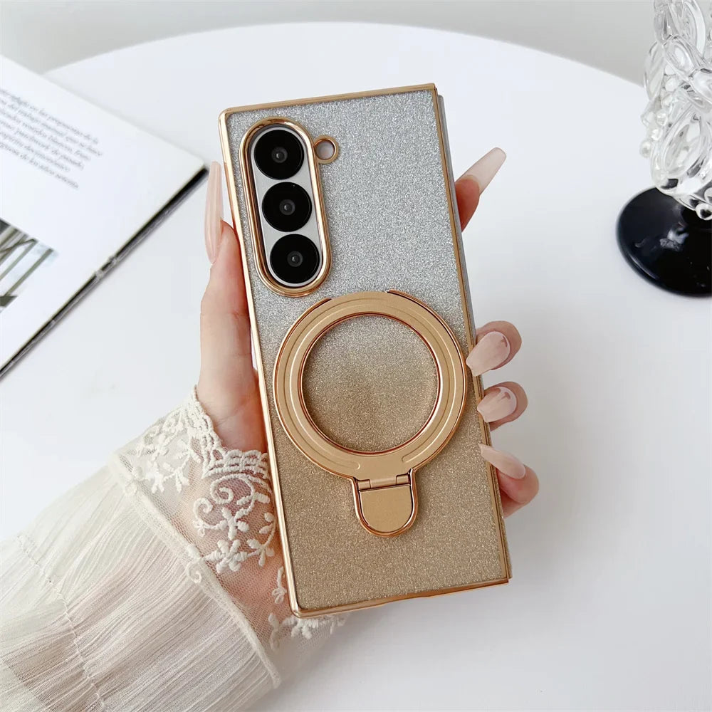 Luxury Gradient Glitter Case for Galaxy Z Fold Series – Magnetic Stand