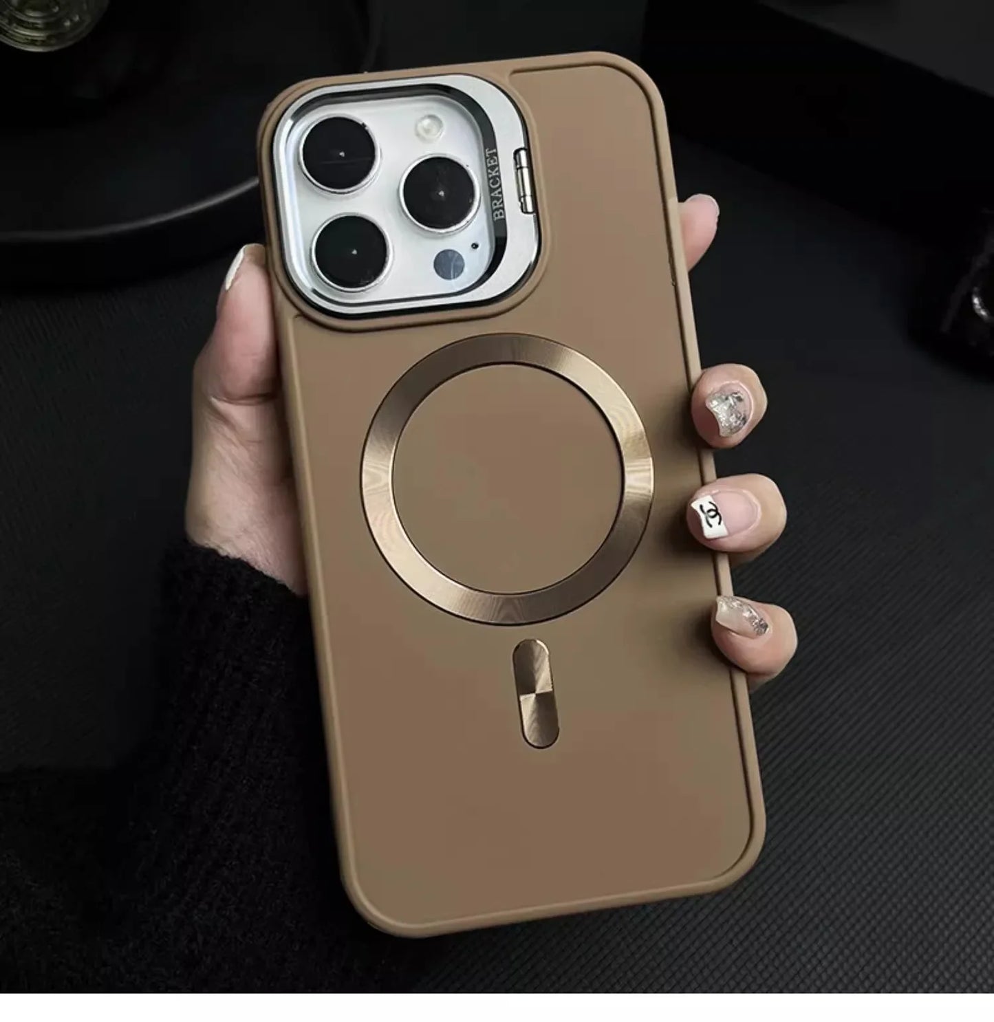 METAL CAMERA HOLDER MAGNETIC PHONE CASE FOR IPHONE(Free lens protective film)(iPhone protective case)(Enjoy 5% off new products)