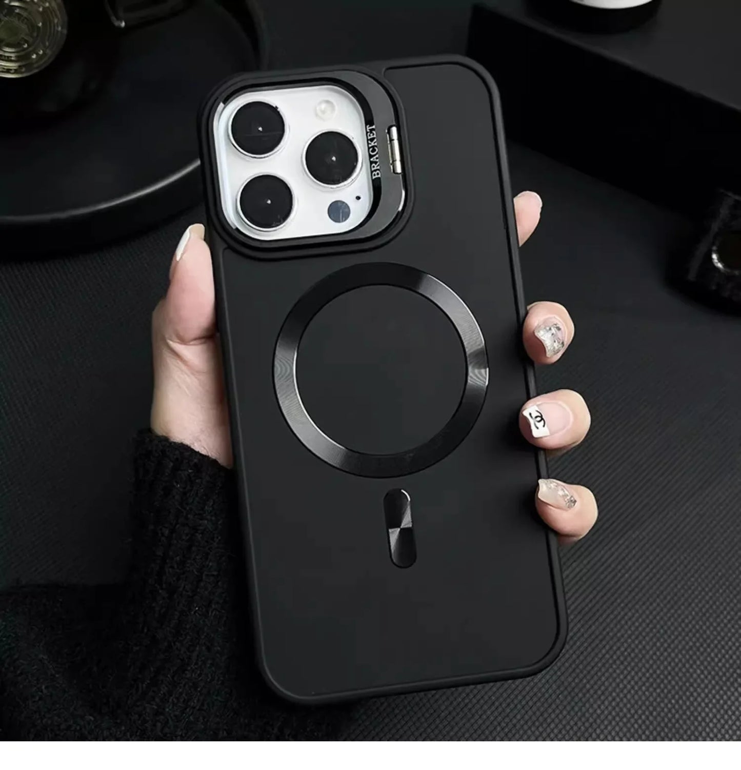 METAL CAMERA HOLDER MAGNETIC PHONE CASE FOR IPHONE(Free lens protective film)(iPhone protective case)(Enjoy 5% off new products)