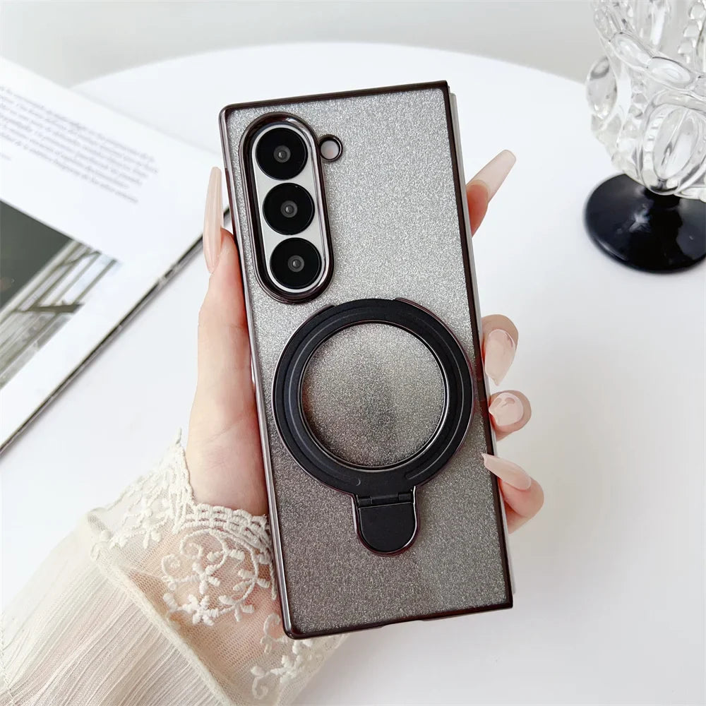 Luxury Gradient Glitter Case for Galaxy Z Fold Series – Magnetic Stand