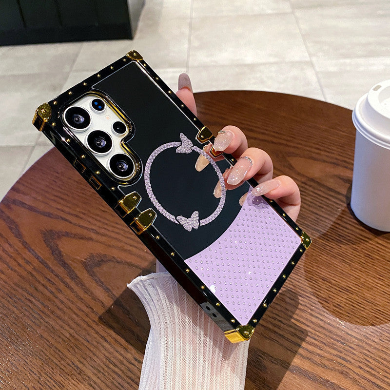 Electroplating mirror diamond butterfly Samsung mobile phone case
