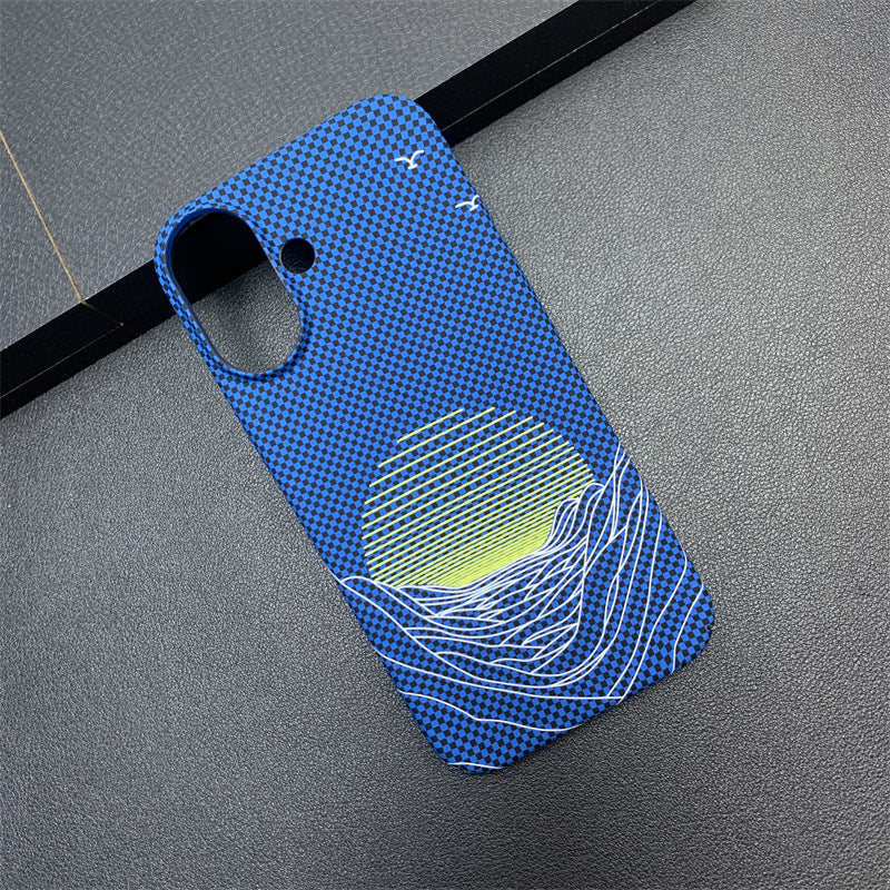 Sea Moon Carbon Fiber Pattern Apple Phone Case