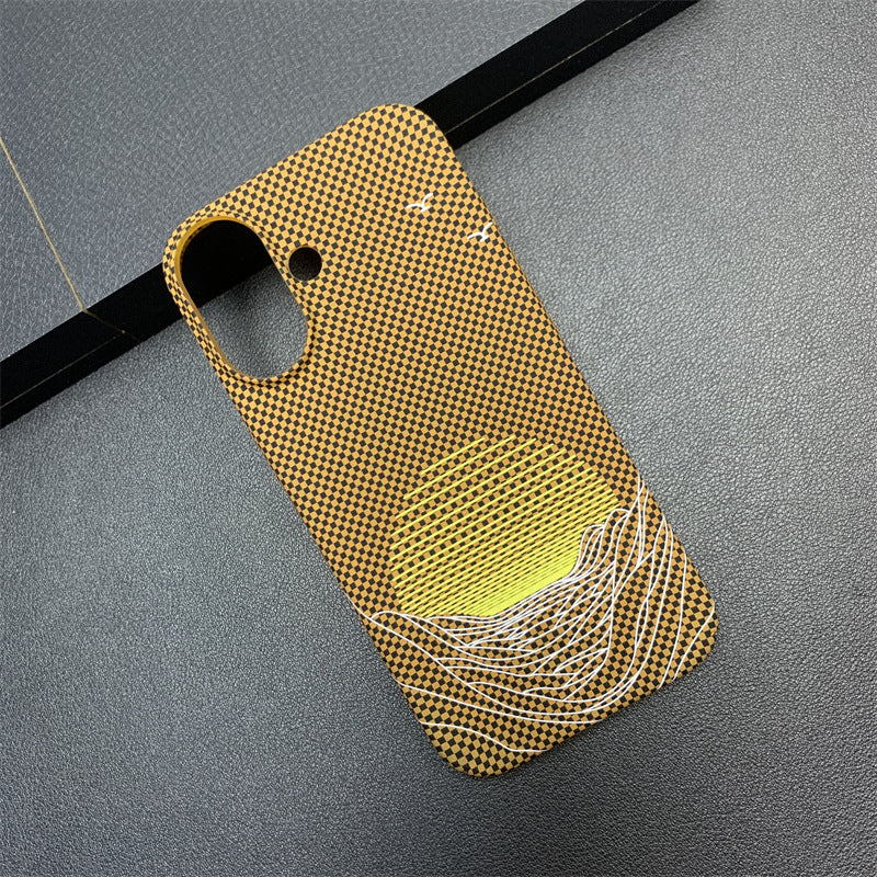 Sea Moon Carbon Fiber Pattern Apple Phone Case