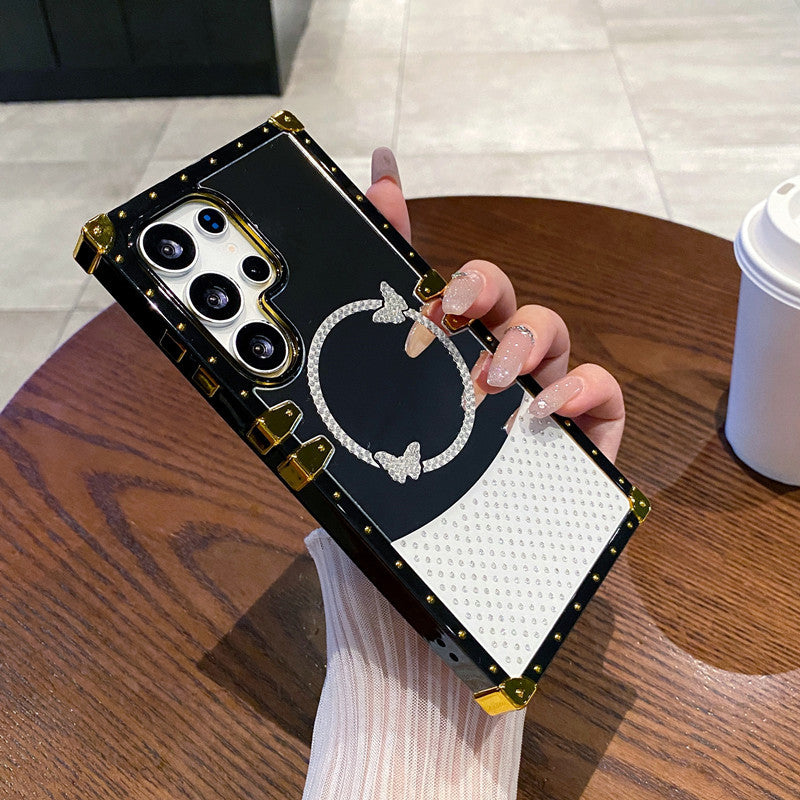 Electroplating mirror diamond butterfly Samsung mobile phone case