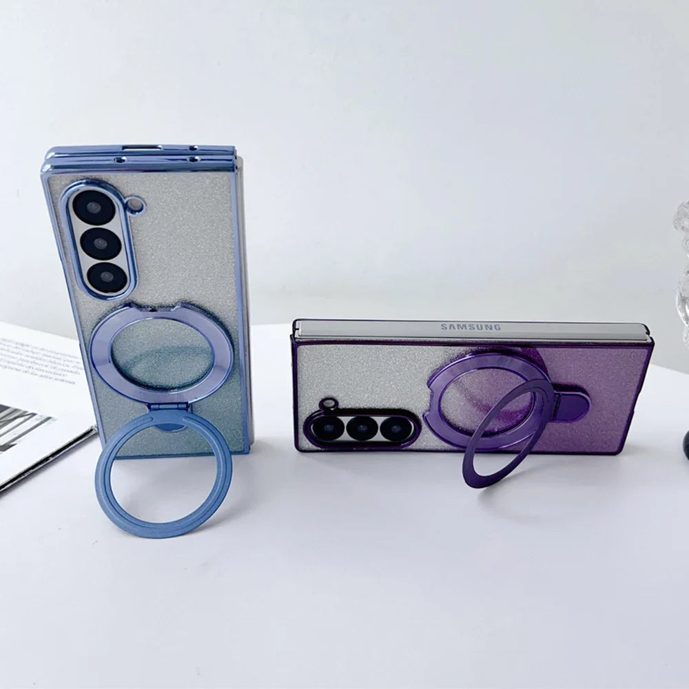 Luxury Gradient Glitter Case for Galaxy Z Fold Series – Magnetic Stand