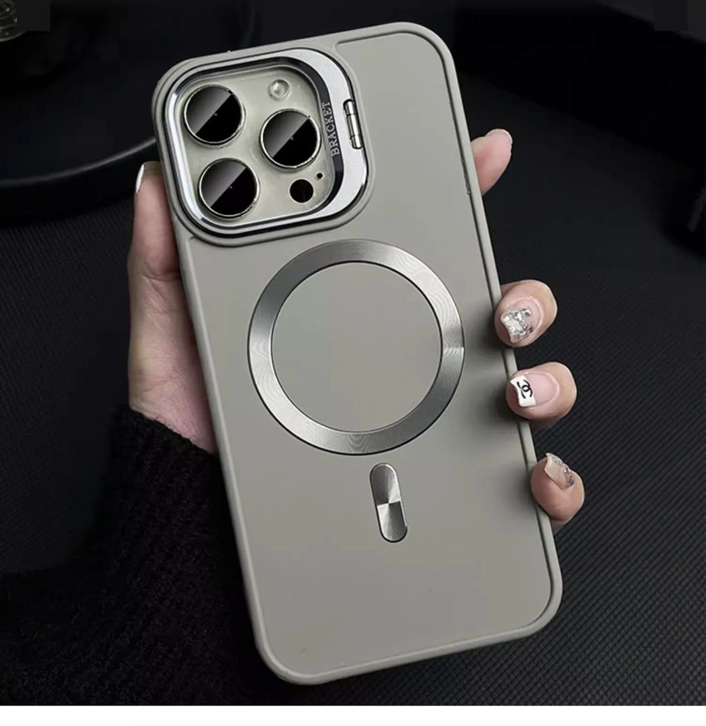METAL CAMERA HOLDER MAGNETIC PHONE CASE FOR IPHONE(Free lens protective film)(iPhone protective case)(Enjoy 5% off new products)