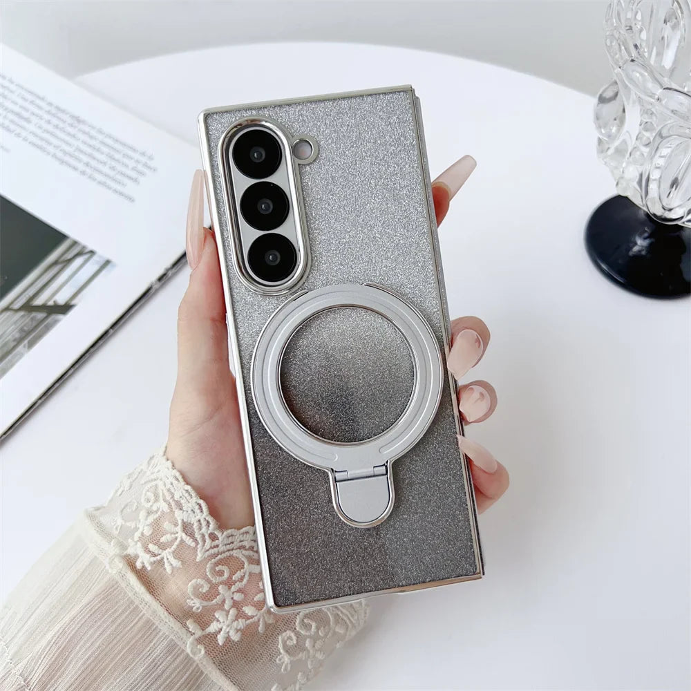 Luxury Gradient Glitter Case for Galaxy Z Fold Series – Magnetic Stand