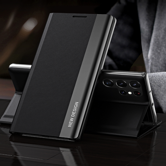 Galaxy S25Ultra PU Leather Side Window Flip Case