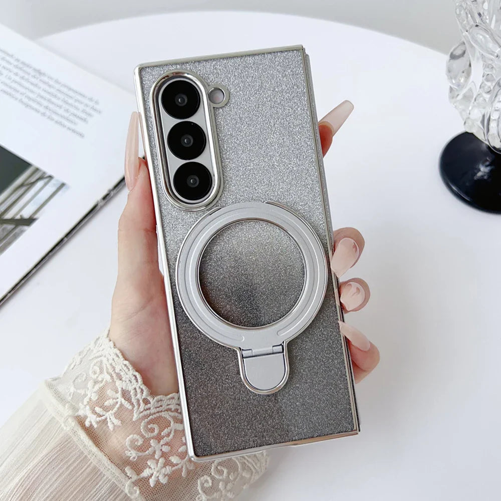 Luxury Gradient Glitter Case for Galaxy Z Fold Series – Magnetic Stand
