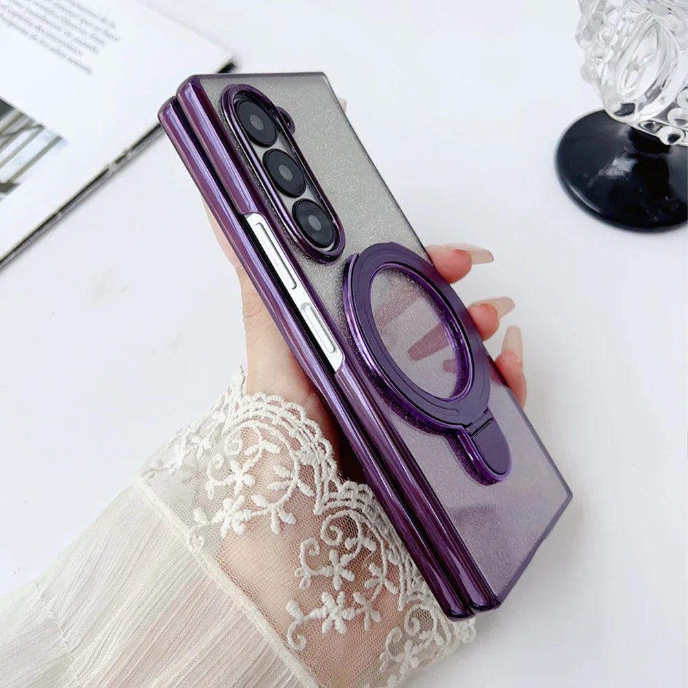 Luxury Gradient Glitter Case for Galaxy Z Fold Series – Magnetic Stand