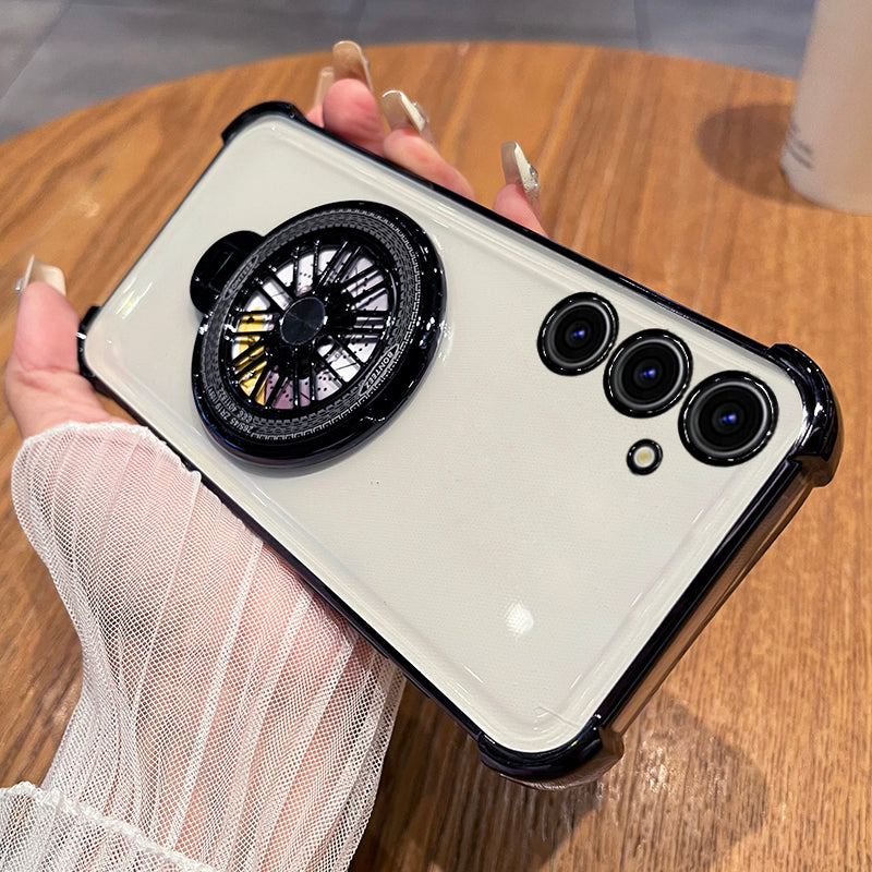 Decompression Stand Transparent Anti-fall Phone Case For Samsung