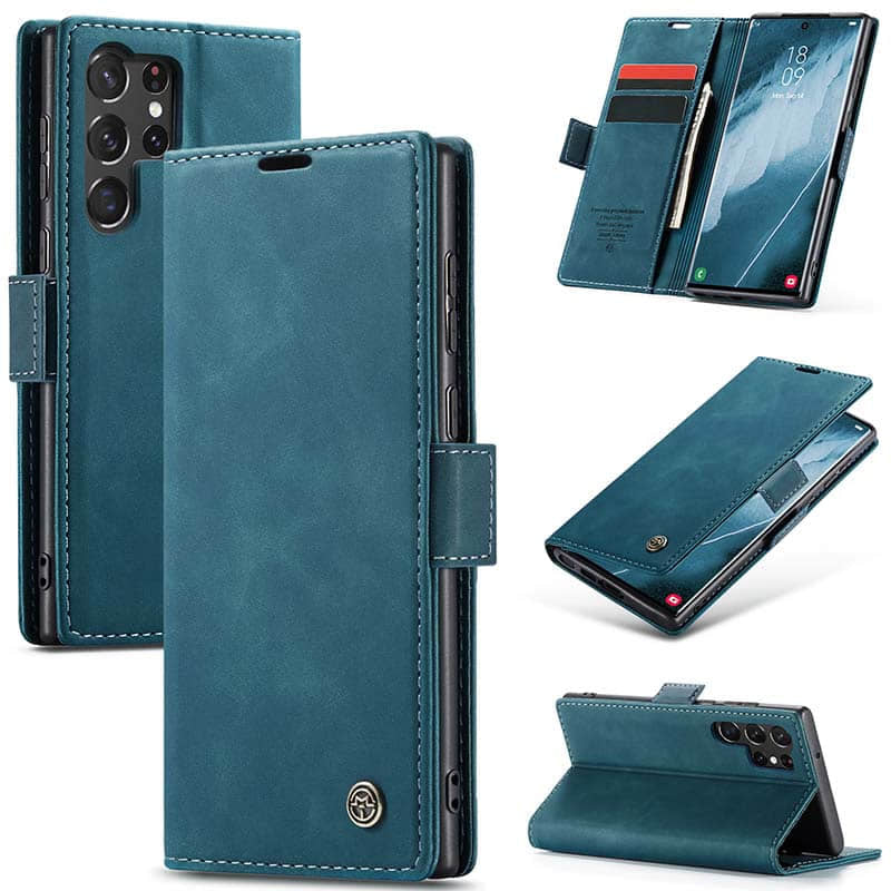 Luxury Leather Bracket Wallet Case For Galaxy A15
