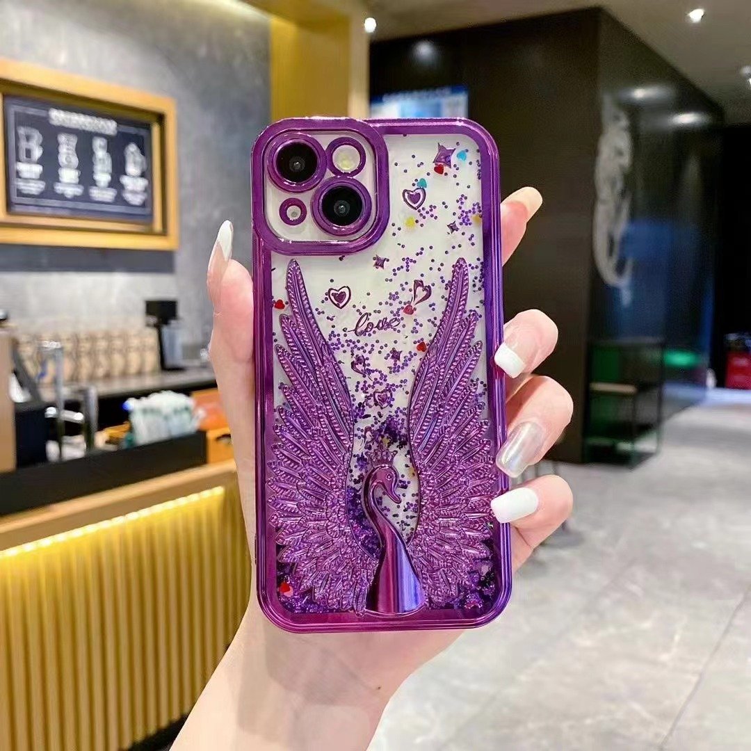 Swan Flash Powder Flush Sand phone case