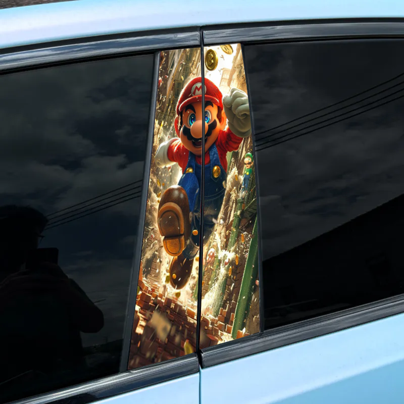 Car center pillar sticker(2PCS)-Mario-XC121