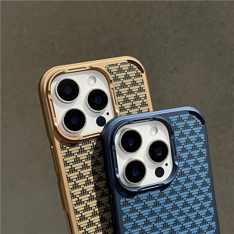Carbon Fiber Pattern Magnetic Suction Metal Lens Anti-Fall Protection Case
