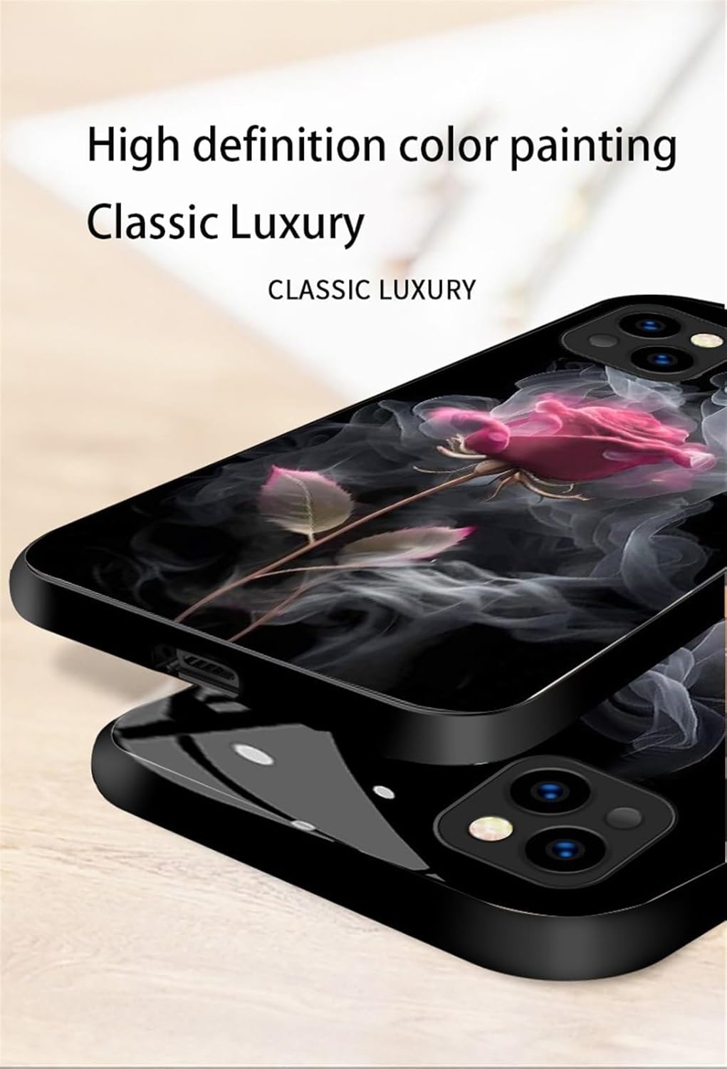 New Smoked red Rose Tempered Glass Suitable for iPhone