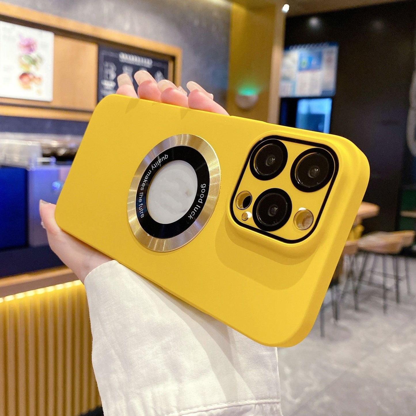 Metallic-Style PC Phone Case | Dust-Proof Mesh | MagSafe Compatible | Built-in Camera Lens Film Protection