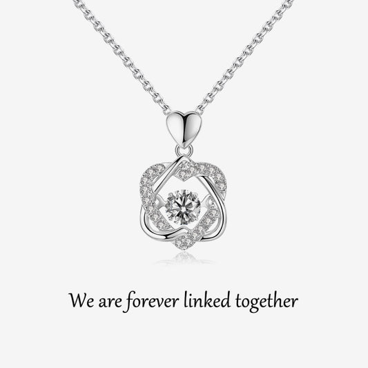 For Unbiological Daughter - S925 We Are Forever Linked Together Love Knot Necklace