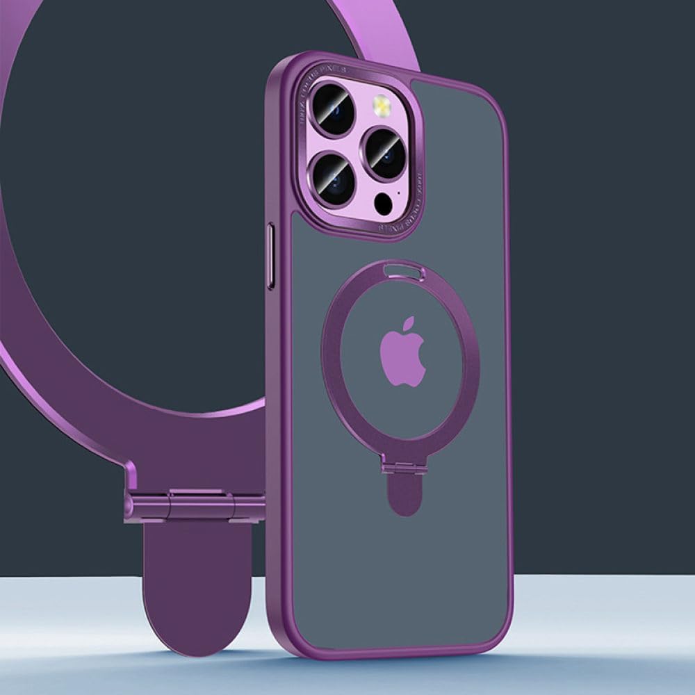 Magnetic integrated bracket metal lens mobile phone case for iPhone 16/15/14/13