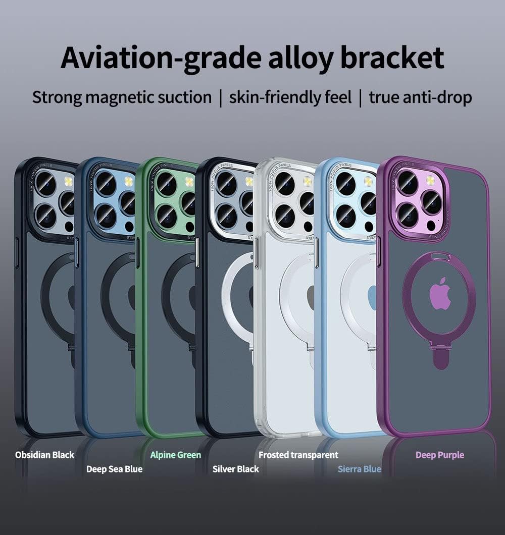 Magnetic integrated bracket metal lens mobile phone case for iPhone 16/15/14/13