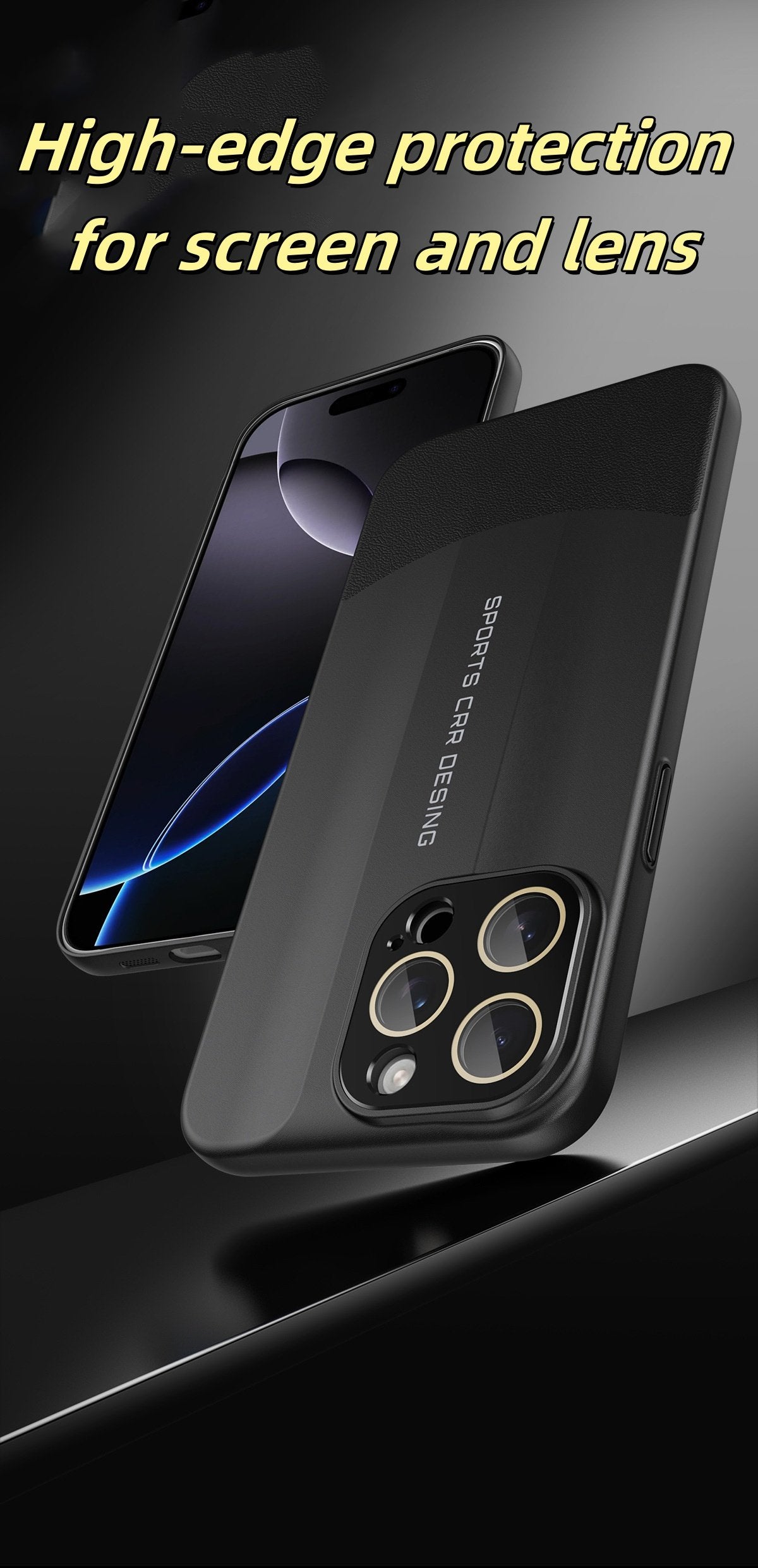 Premium Vegan Leather & Matte Phone Case with Raised Edges, Dustproof Cutouts, and Anti-Fingerprint Design