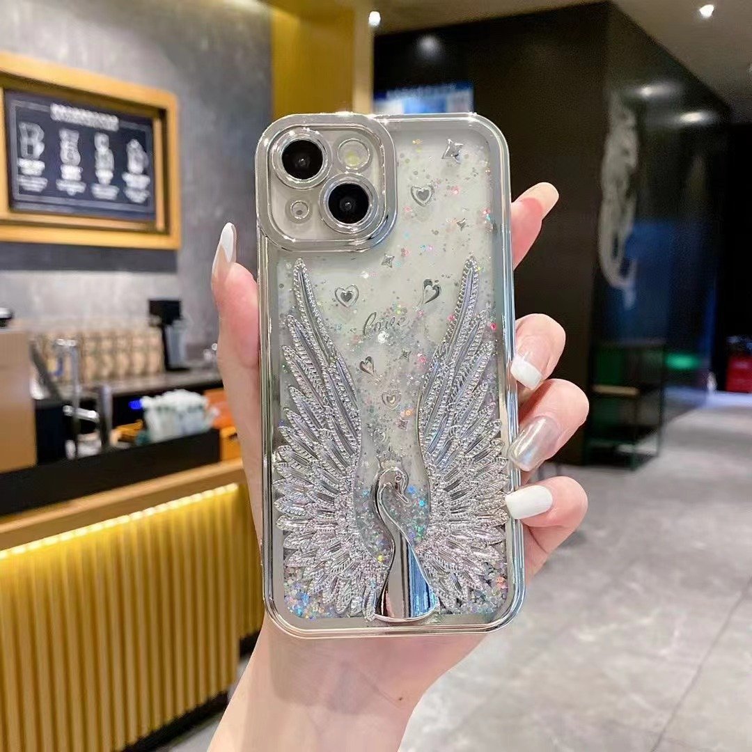 Swan Flash Powder Flush Sand phone case