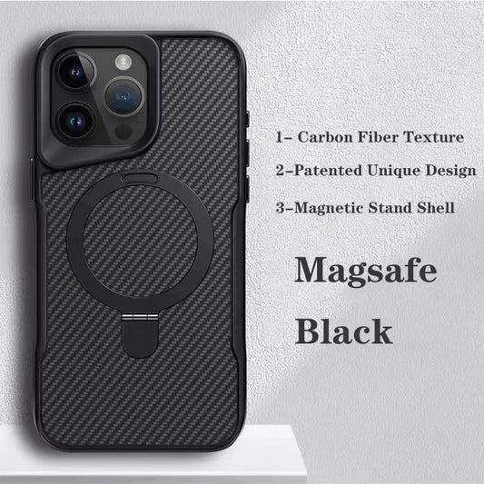 Fiber Textured Backplate Magsafe Magnetic Case For iPhone 16 15 14 13 12 Pro Max