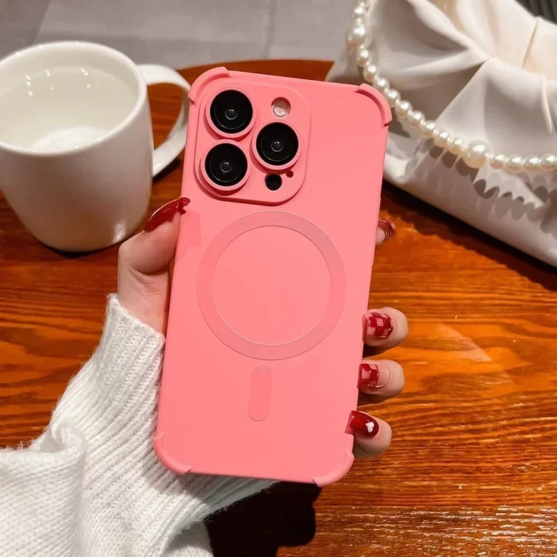 Silicone Shockproof Soft  Wireless Charge  Lens Protection Case