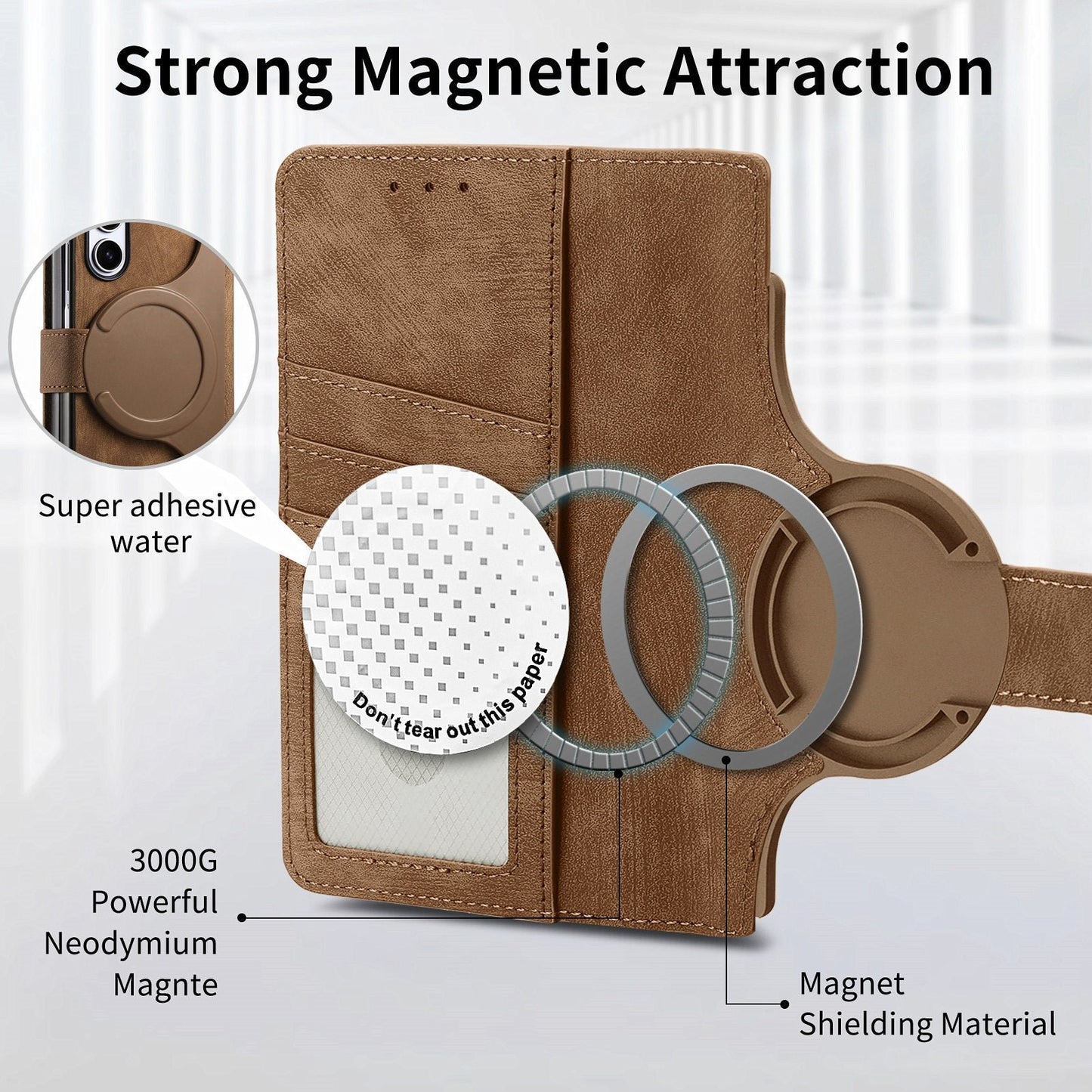 Suitable for Samsung Z Fold6/5/4Mobile Phone Case Magnetic Detachable Leather Case
