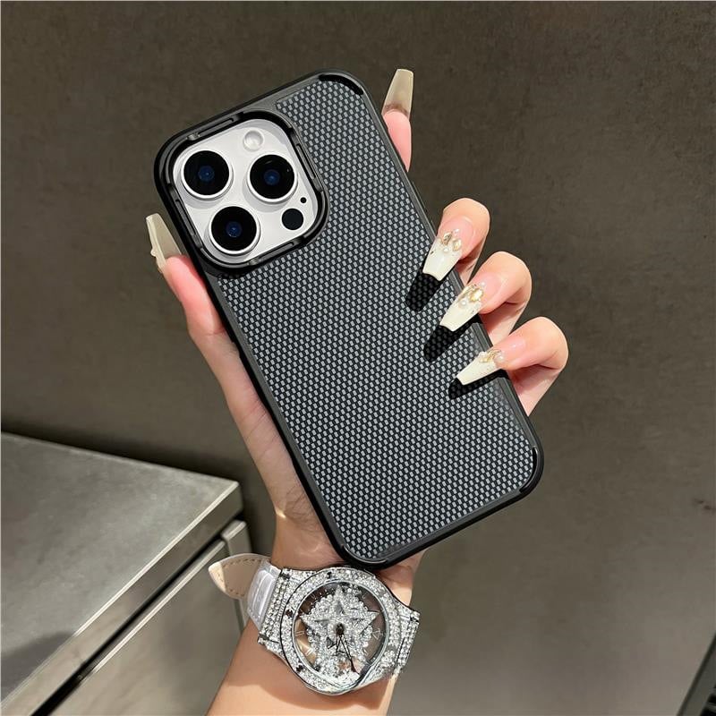 Carbon Fiber Pattern Magnetic Suction Metal Lens Anti-Fall Protection Case