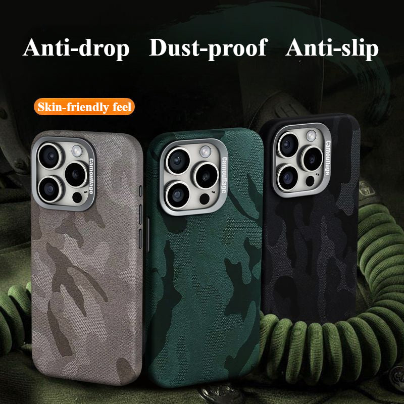 Camouflage Leather Anti-fall Mobile Phone Case For iPhone