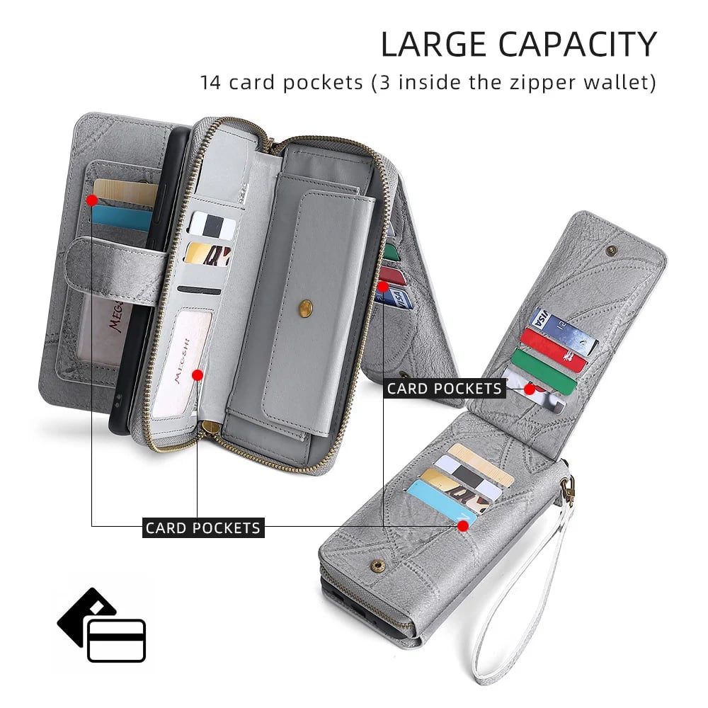 Large Capacity Wallet Type PU Leather Phone Case For Samsung S / Note Series