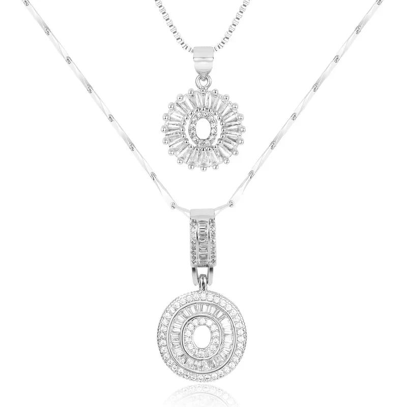 2 Pack - Initial Letter Pendant Necklaces