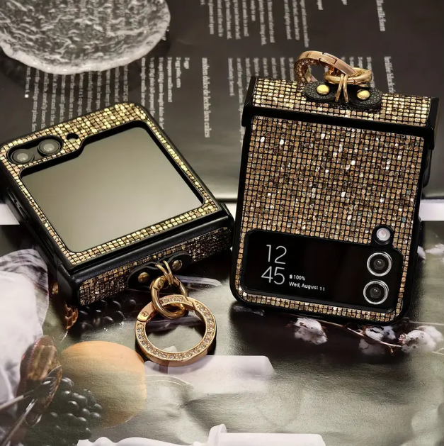 Luxury Glitter Ring Phone Case For Samsung Z Flip3/4/5/6/7