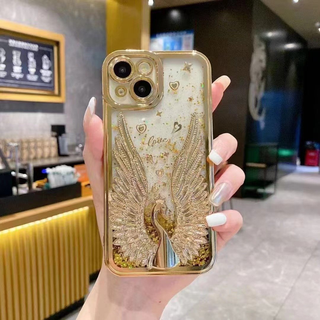 Swan Flash Powder Flush Sand phone case
