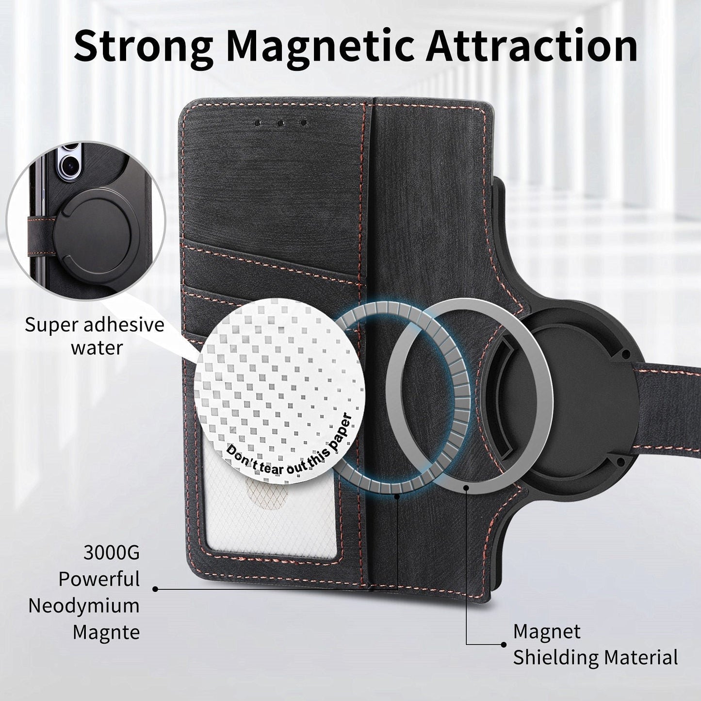 Suitable for Samsung Z Fold6/5/4Mobile Phone Case Magnetic Detachable Leather Case