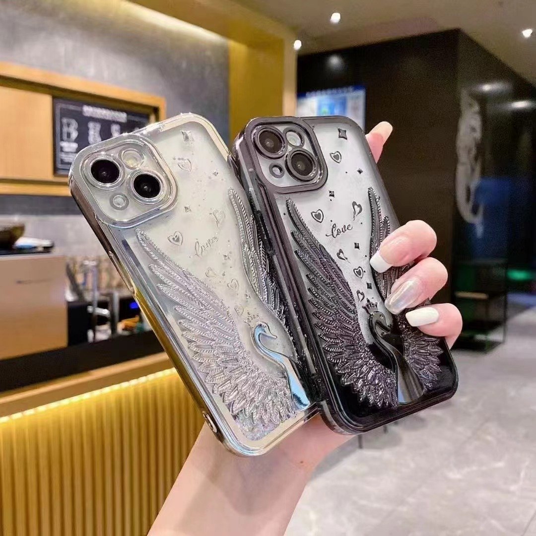 Swan Flash Powder Flush Sand phone case
